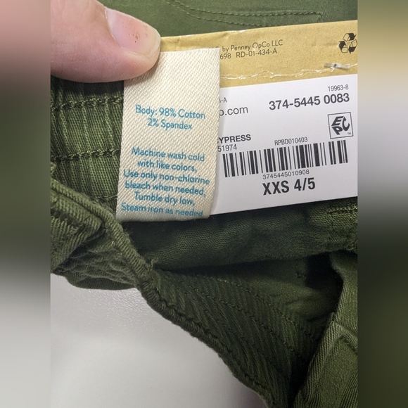 NWT Thereabouts Girls XXS (4/5) Twill Short Cypress Green 'Comfort Stretch' - Picture 6 of 11